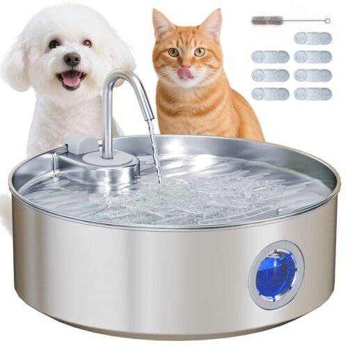 Fuente Acero Automático para gatos PawHut